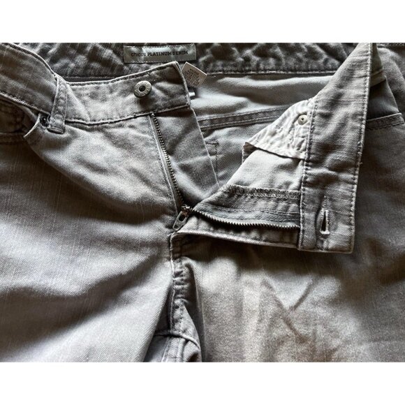 Chico’s Platinum Denim Jeans Gray Silver Soft Cropped Capri Jeans Women’s Sz 0 - Picture 9 of 15